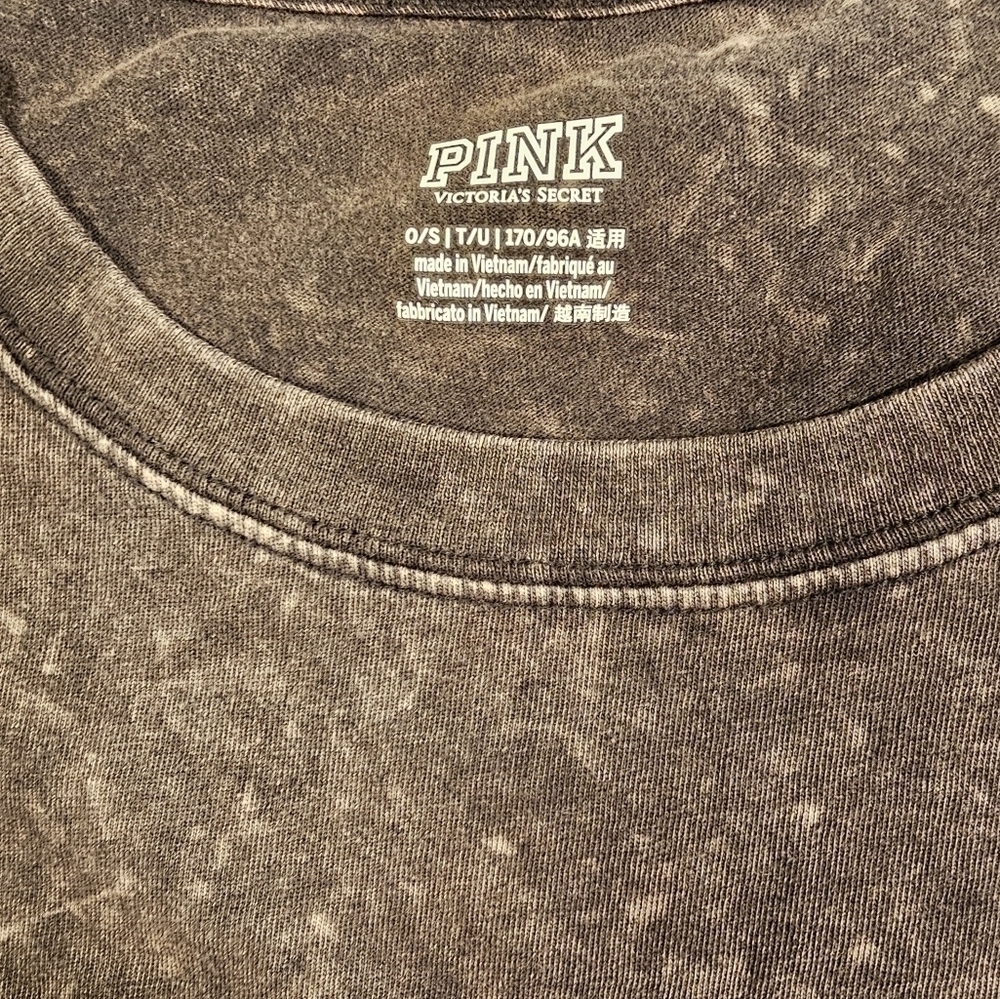 Victoria's Secret PINK Oversized Logo T-shirt Grey NWT - Picture 3 of 4